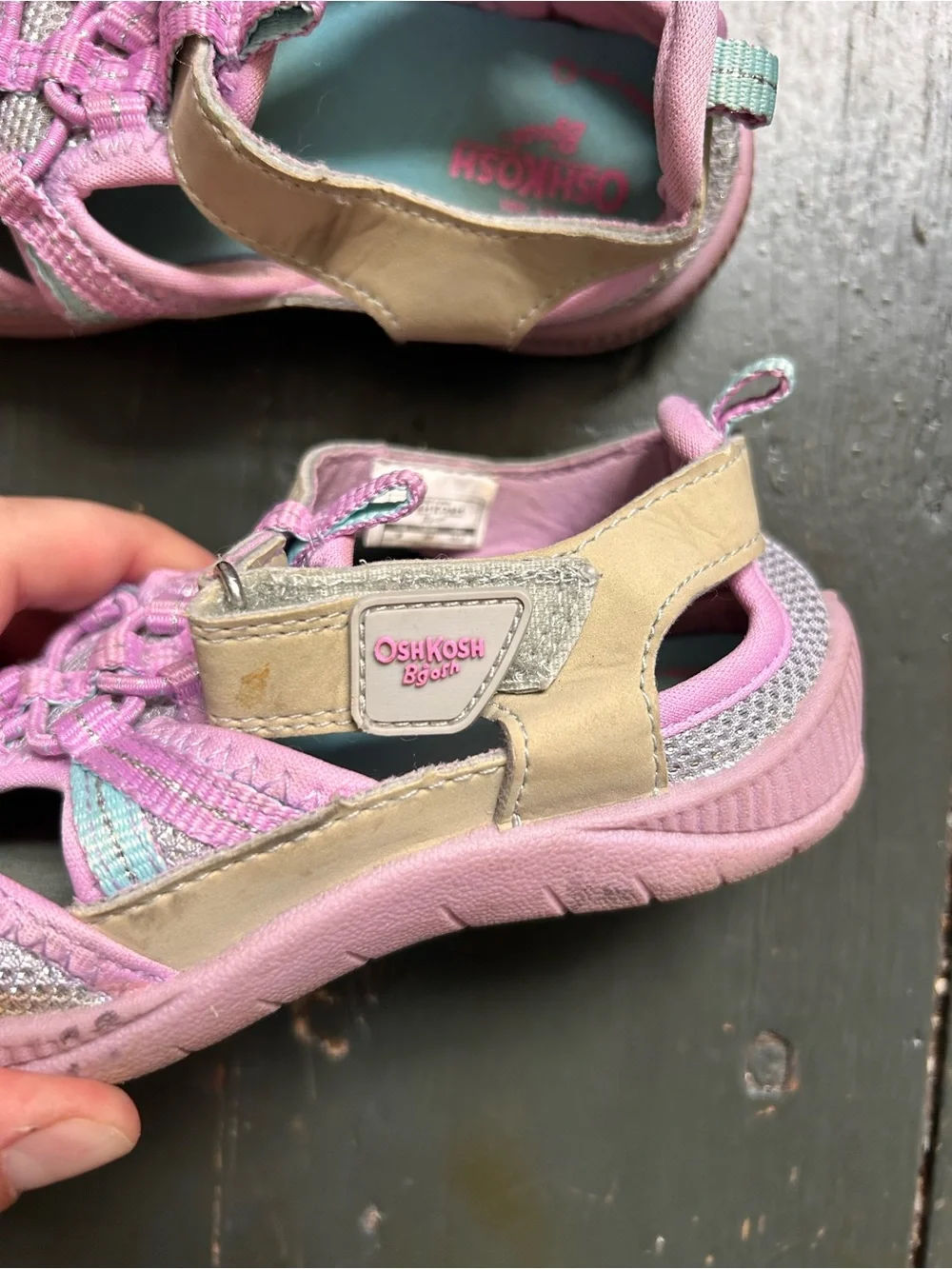 OshKosh Everplay Flexible Outsole Bump Toe Sandal Toddler Size 9 Pink Water